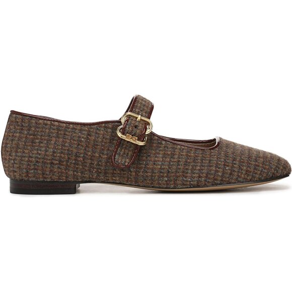 Sam Edelman Womens Brown Plaid Polyester Closed Pointed Toe Ballet Flat Shoes - Picture 6 of 6